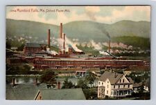 Rumford Falls ME-Maine, Aerial Oxford Paper Mill, Vintage c1908 Postcard picture