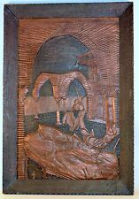 Vintage Egypt Plague Grasshopper On Hammered Copper Art Moses Pharaoh with Frame picture