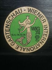 Vintage WIENER INTERNATIONAL GARTENSCHAU WIG 74 Beer Coaster - Mermaid / Siren picture