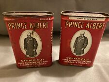 2 Vintage Prince Albert Tobacco Crimp Cut Tobacco Tins Empty picture