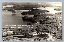 1945 RPPC AERIAL AIR VIEW NAMAKAGON, CABLE WI, RICE LAKE, LADYSMITH Postcard P10 picture