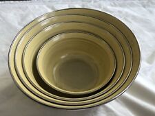 Vintage Homer Laughlin FIESTA Enameled Steel Mixing Nesting Yellow Bowls SET 4 picture