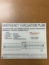 Tropicana Las Vegas Hotel & Casino Island Tower emergency evacuation plan plaque picture