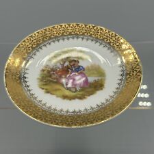 Vintage C.P.LIMOGES Collector Plate Courting Couple Gold Intricate Rim As Is picture