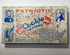 Vintage Set Of 4 USA America Patriotic Metal Cookie Cutters picture