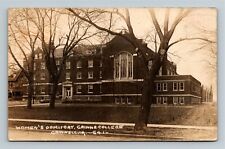 RPPC Grinnell IA-Iowa Woman's Dormitory at Grinnell College 1918 Old Postcard picture