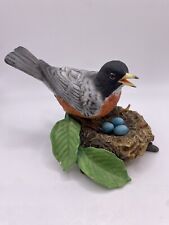 Vintage Lenox 1989 American Robin With Nest And Eggs Fine Porcelain Figurine picture