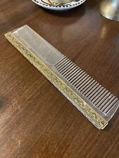 Antique Vintage Victorian Ornate Embossed Gold Plated Celluloid Hair Comb picture