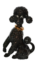 1963 Vintage Black Ceramic Poodle Dog Figurine 10