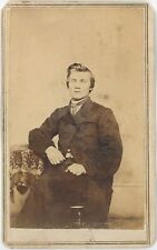 Handsome Light Eyed Young Gentleman Identified 1860s CDV Carte de Visite X180 picture