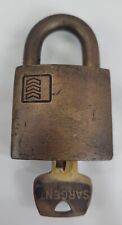 Vintage Sargent Keso Brass Padlock with Chevron Bars 1 Key picture