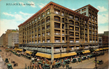 Postcard Bullock's Department Store Antique Cars Street c1907 Los Angeles, CA picture