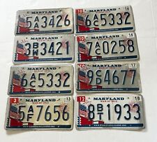 Lot (8) WAR OF 1812 Maryland License Plates Vintage Expired picture