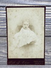 Vintage Will F Chow Photo Artist Lisbon North Dakota Baby White Dress  picture