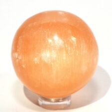 40mm Natural Orange Selenite Sphere Sparkling Crystal Mineral Ball Morocco (1PC) picture