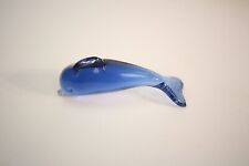 Wedgwood England Blue Glass Dolphin Figurine Paperweight Decor Vintage Rare Gift picture