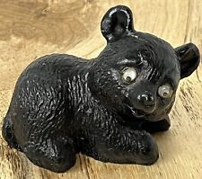 VTG Handcrafted Cute Bear from Coal Wiggle Eyes VCP 1980 picture