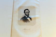 1866 AUTHENTIC ANTIQUE CIVIL WAR STEEL PLATE ENGRAVING-PRESIDENT LINCOLN picture