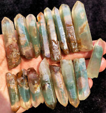 144g 16PC Amazing Natural Phantom Green Ghost Lemuria Crystal Specimen ie0780 picture