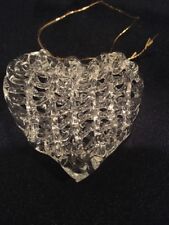 Hand Blown Heart shape Spun Glass Woven Ornament picture