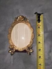 Vintage Small Oval Gold Metallic Rose Frame (insert: 2 1/2 x 3) picture