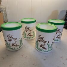 Vintage Set of 4 Thermo Coaster Duck Hunting Styrofoam Can Koozies picture