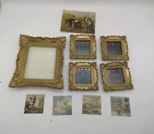 Vintage Hollywood Regency Ornate Gold Picture Frames Wall Art Small Lot of 5 picture