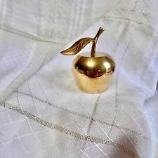 Brass Apple Bell, Vintage Brass Decor, Gift for Teacher, Brass Paper Weight picture