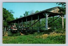 Germantown OH-Ohio Suspension Covered Bridge, Little Twin Creek Vintage Postcard picture