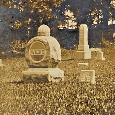 1900s RPPC Wicks Monument Cemetery Burr Oak Winneshiek County Iowa Postcard picture