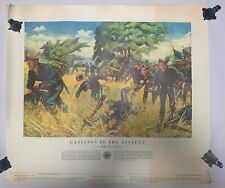 Vtg Department of the Army Military History Poster Gatlings To The Assault (A5) picture