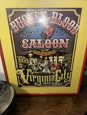 RARE Full Size Poster Bucket Of Blood Casino  Virginia City, Nevada. picture