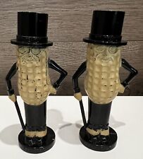 Vintage 1960s Planter's Mr. Peanut Salt & Pepper Shakers w/Top Hats 4” Tall picture