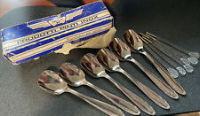 Vintage Italian Spoon Inox Set, 6 spoons Original Box W/glass Gelato Stirrers 6 picture