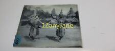 G41 GLASS Slide or Negative NATIVE WOMAN DANCING SAME POSE AS STATUE NEXT TO HER picture