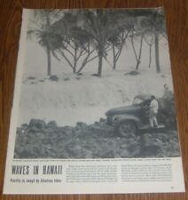 1947 ARTICLE ~ WAVES IN HAWAII Pacific is Swept by Aleutian Tides Hawaiian Beach picture
