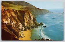 California Coastline Highway 1 Brown Cliffs of Sandstone Pacific Ocean Postcard picture