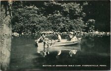 RPPC POSTCARD-BOATING AT GREENVIEW BIBLE CAMP FIVEPOINTVILLE PENNSYLVANIA picture