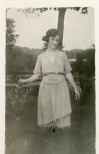 AS SHE WAS Vintage ANTIQUE FOUND PHOTO bw Snapshot PRETTY WOMAN 311 LA 89 F picture