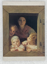 Vintage Postcard Ferdinand Waldmuller Woman With Three Children Window Smiles P2 picture