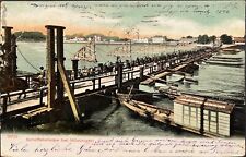 1905 PC Ships Bridge near Huningue / Huningen, Gebr. Metz, Basel picture