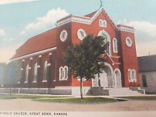 C 1920 St Rose Catholic Church Great Bend KS White Border Antique Postcard picture