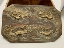 Incolay WILDLIFE ANIMAL SCENE BOX Vintage Large Handcrafted Genuine + COA picture