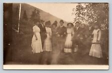 c1911 RPPC Well Dressed Men & Women with Fashionable Hats ANTIQUE Postcard 1323 picture