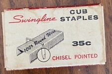Vintage Swingline Cub Staples Chisel Pointed orig. box MADE USA picture
