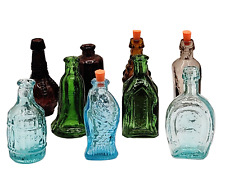 9 Wheaton Style Taiwan Miniature Glass Bottles Fisch's Bitters & More 1970s picture