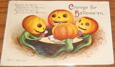 1915 HALLOWEEN POSTCARD CLAPSADDLE PUMPKINS PLAYING CARDS  picture