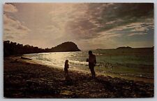 Moonlit Beach Tortola British Virgin Islands Shoreline Oceanfront Coast Postcard picture