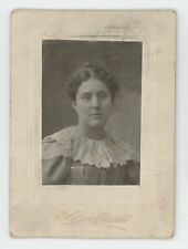 Antique Circa 1900s Small 3x4.25 in Cabinet Card Beautiful Young Woman in Dress picture