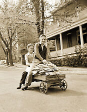 1935-1942 Boys Delivering the Newspaper Vintage Old Photo 8.5
